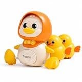 Storio Crawling Duck Musical Toy for Babies & Toddlers | Educational Sound Toy with Lights & Music | Walking Mother Duck with 2 Ducklings | Encourages Crawling, Early Learning, Sensory Play