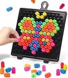 Intelliskills Pick-A-Peg Play Puzzle Board, 100+ Multicolour Pegs, Creative Mosaic Puzzle & Activity Game for Kids, Montessori Learning&Pattern Building Toy for 3 Year + Boys & Girls,Ideal for Gifting