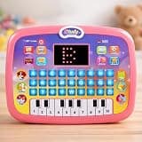 Toyshine Kids Educational Learning Tablet with Piano Keyboard | ABC Alphabet| Words| Music & Quiz Toy with LED Screen | Interactive Study Toy for Boys & Girls 3+