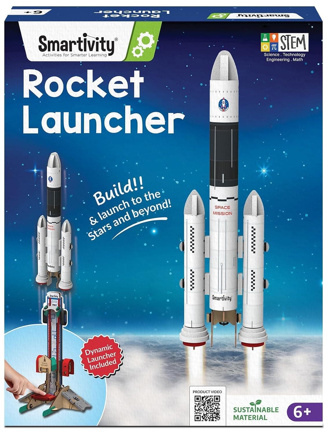 Smartivity DIY Rocket Launcher Kit for Kids 6, 7, 8, 9, 10, 11, 12 Years Old | Build Your Own Rocket and Launcher | Birthday Gift for Smart Kids | DIY Science Toy for Boys & Girls 6-12 Year