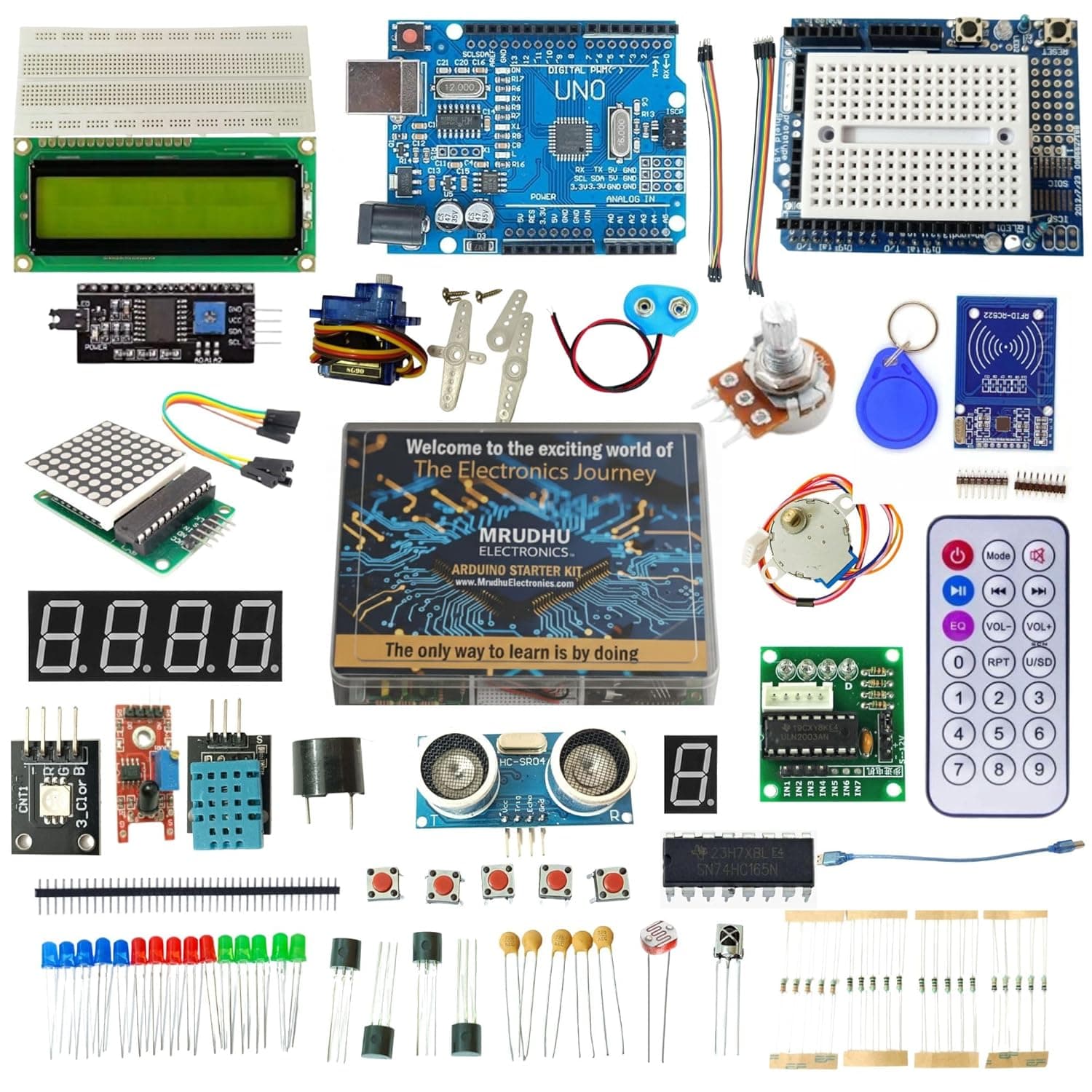 Arduino Uno R3 Starter Kit with RFID & Sensors | Beginner Learning Kit for Robotics, IoT, Programming & DIY Electronics Projects (SMD)