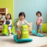 Happy Bear 3-in-1 Rock n Roll Ride-On | Push Car for 1 – 5 Years | Rocking Horse for Toddlers | Balance Board | Safe, Sturdy & Fun Indoor Toy (Green, Rock & Roll)