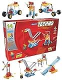 SARTHAM Junior Techno, 8 to 12 Years, DIY Educational kit, Engineering Tool kit Toy, 1 Set STEM Learning Metal Toy, Gift for 8+ Year Old boy and Girl, 115+ Pieces Puzzle and 14 Models | Multicolor