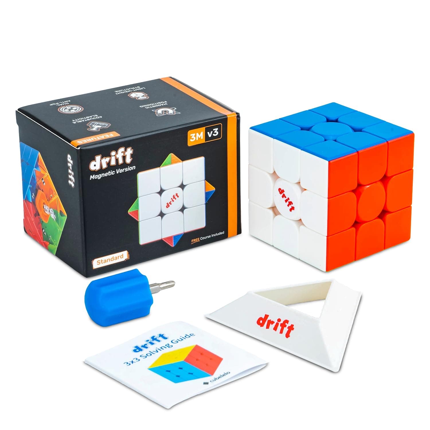 Cubelelo Drift 3M v3 3x3 Magnetic Speedcube (Standard) | Latest Version with New & Improved Internal Structure for Smooth Turns & Stability | Cube Toy for 6-10 Years Old Boys Girls Adults